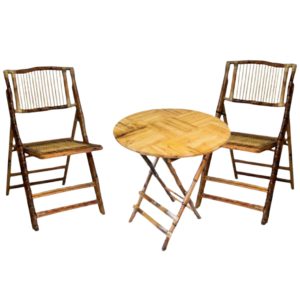 PACK MESA Y 4 SILLAS BAMBÚ ECO ARTESANAL BAJO